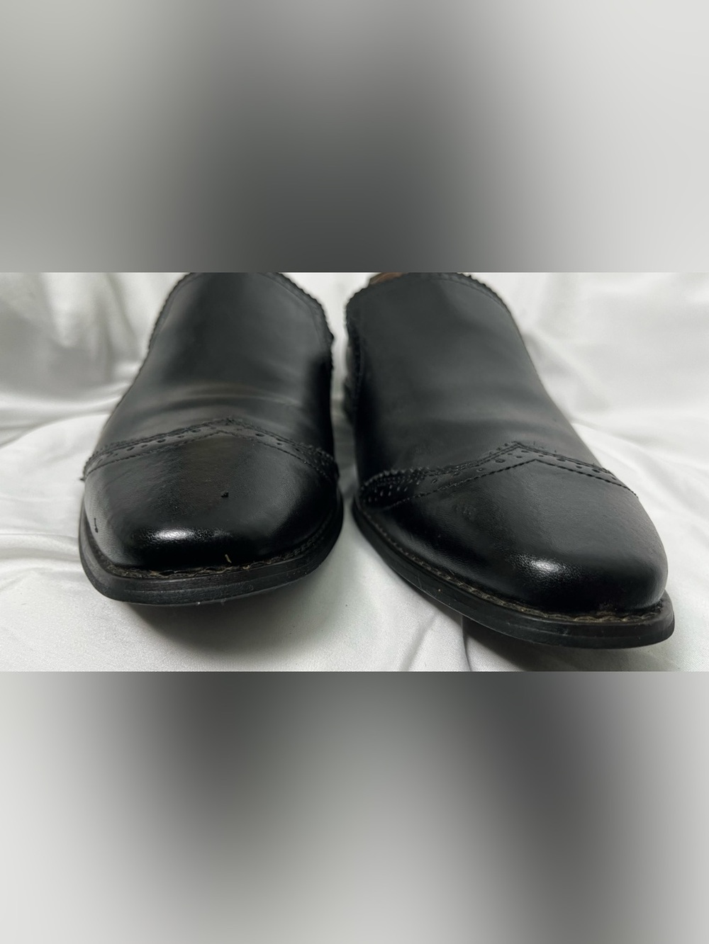 Fratelli Select Men's Black  Cap-toe Leather Slip-On Dress Shoes Size 13M
